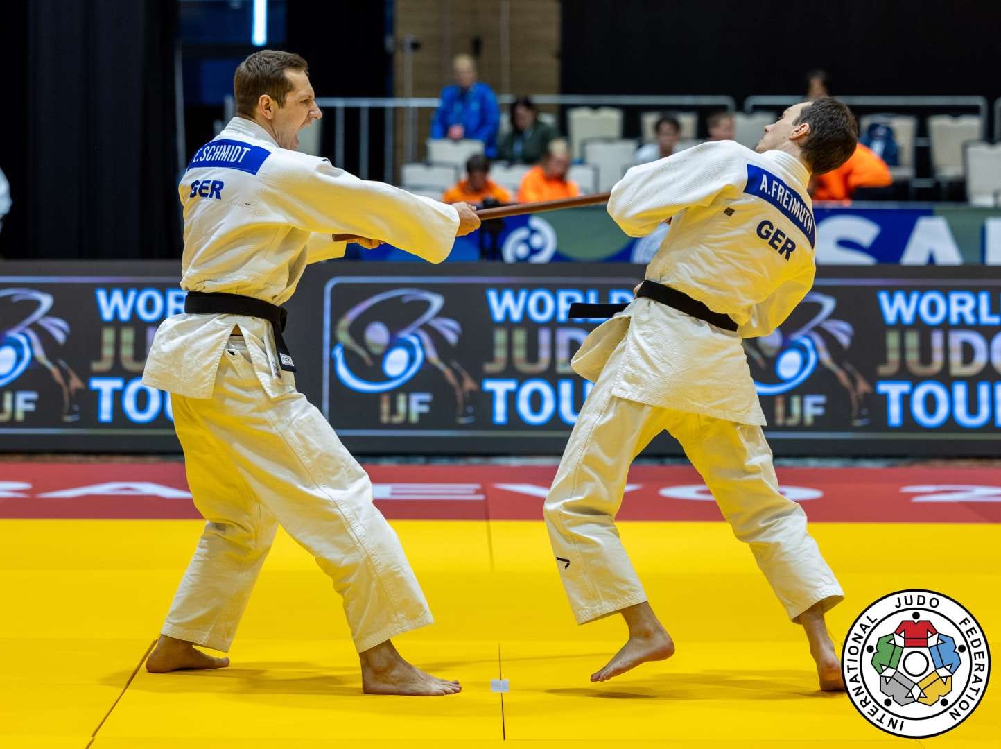 Andreas Freimuth und Eike Alexander Schmidt bei der Kata-Weltmeisterschaft in Sarajevo